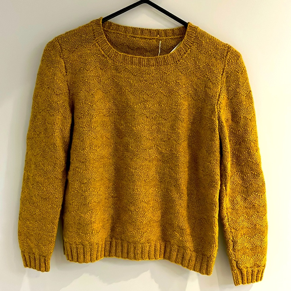 BNWT Of Cotton And Wool Mustard Yellow Crew Neck Wool Sweater